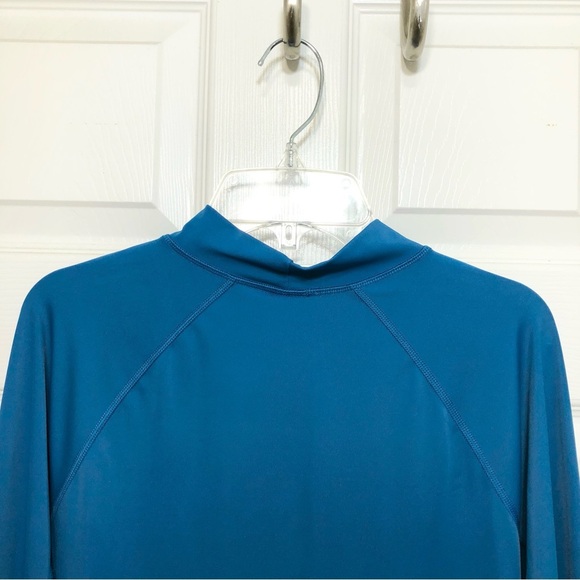 Lands' End Stretchy Mock Neckline Long Sleeve Blue Top L - Picture 6 of 12
